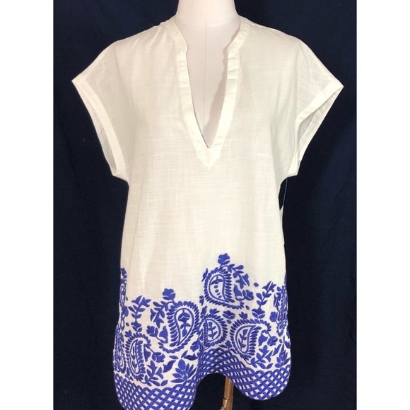 Athleta Other - Athleta Tunic | XL | White with Navy Embroidery